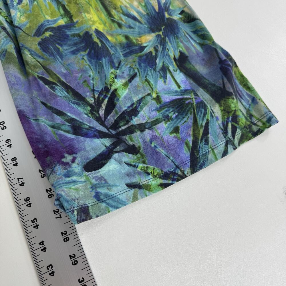 NWT Soft Surroundings Odessa Blue Multi Tropical Stretch Knit Blouse Women's M - Picture 12 of 13
